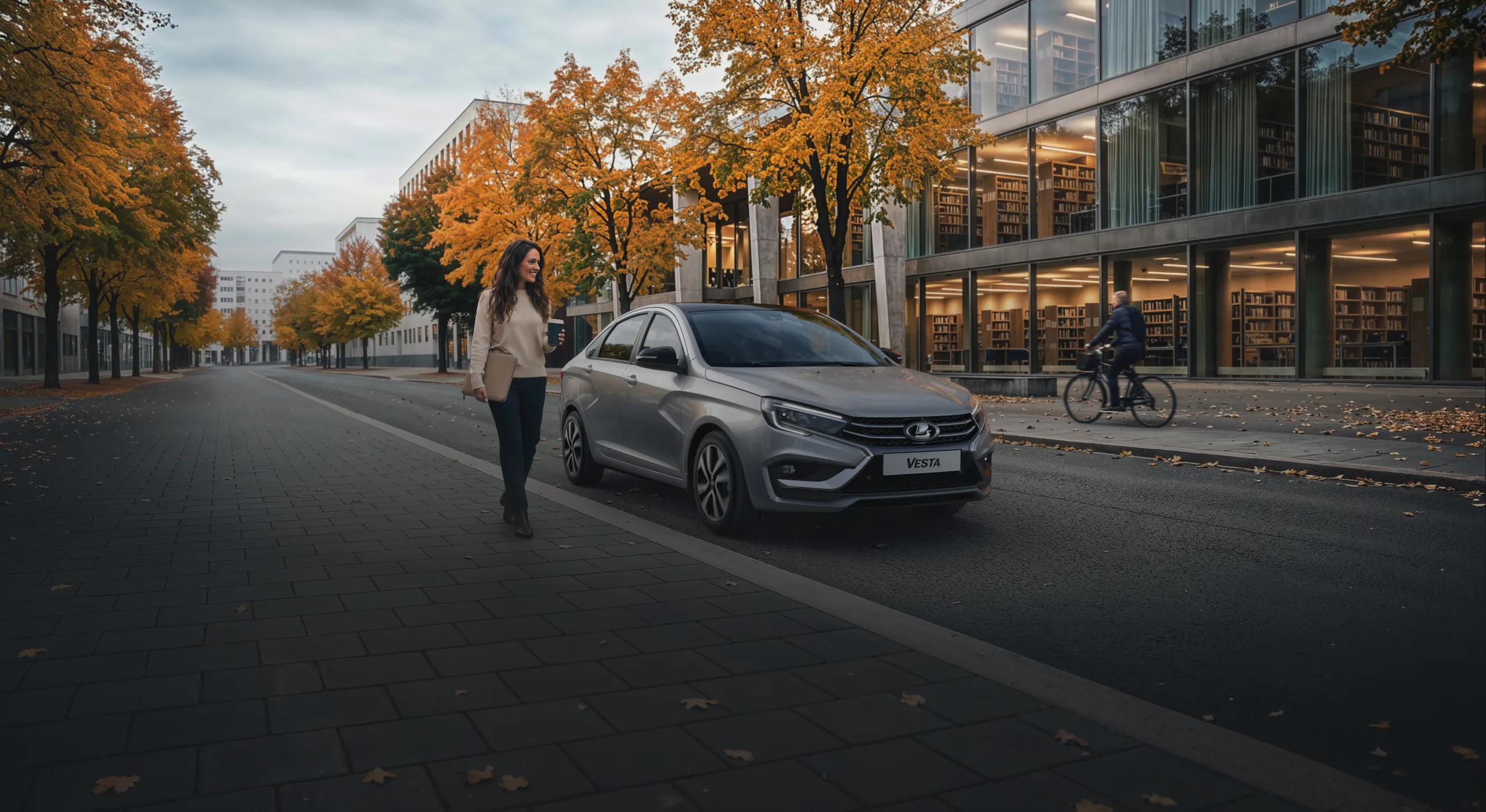 LADA Vesta на городской улице