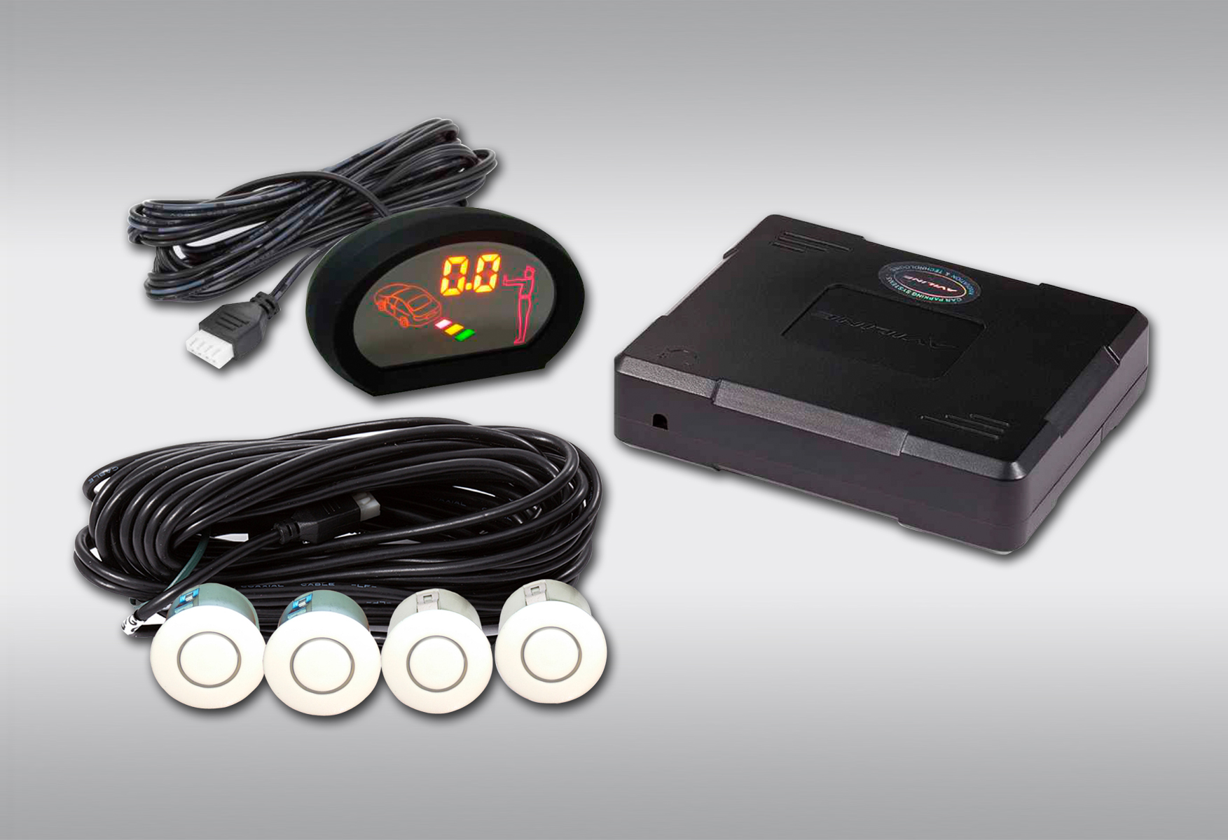 Система помощи при парковке AVILINE MP-227LED-F4W (4 белых датчика)